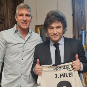 milei y martin Martín Palermo y Milei en la Rosada