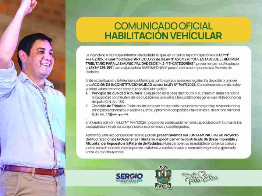 Villa Elisa rechaza ley de habilitaciones vehiculares
